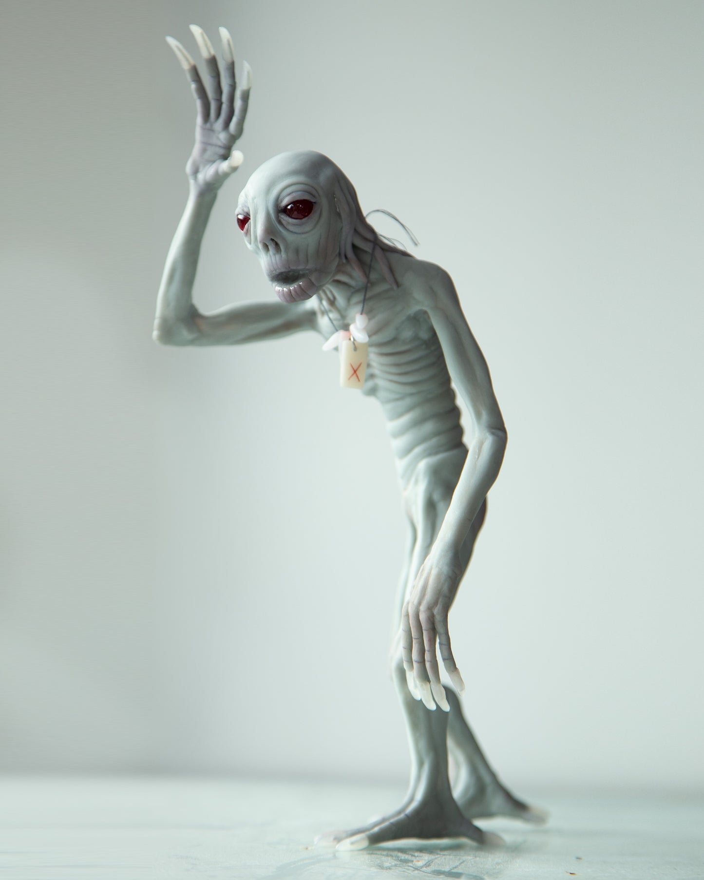 Skinwalker - Mythical creature from Navajo legends, polymer clay weird and creepy sculpture, horror art doll