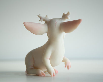 Fantasy Jackalope Sculpture in Sweet White Color, Wyoming Cryptid Gift, Mythical Creature Figurine (Copy)
