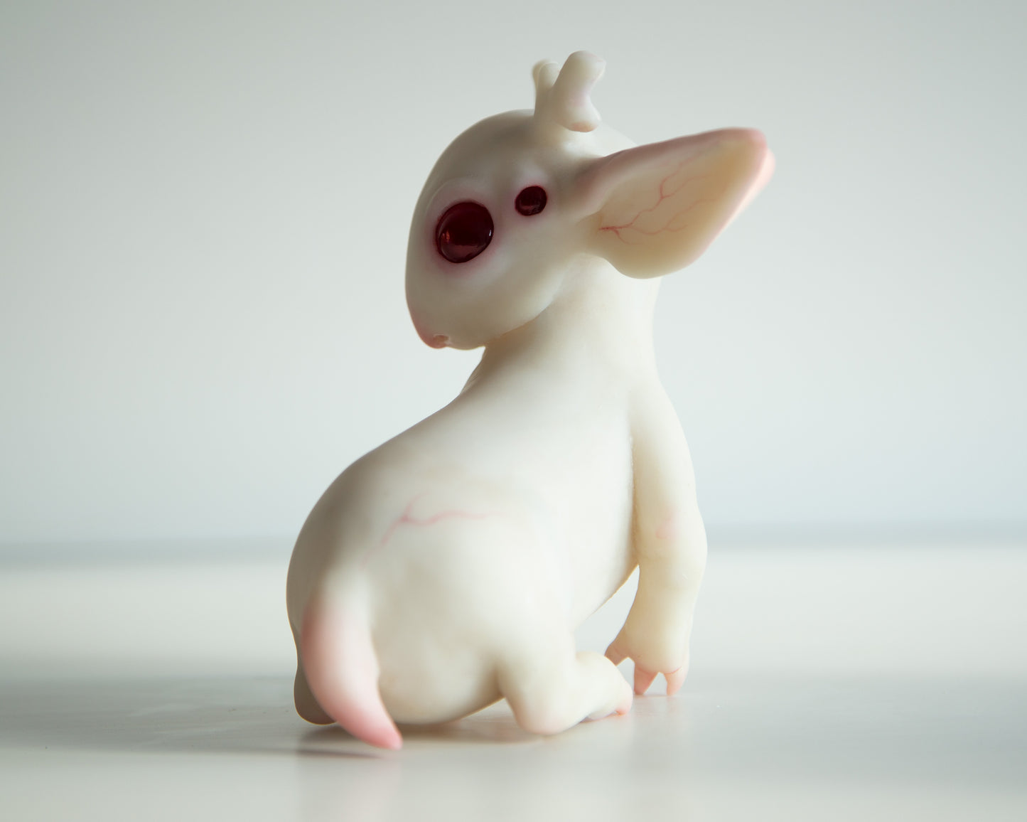 Fantasy Jackalope Sculpture in Sweet White Color, Wyoming Cryptid Gift, Mythical Creature Figurine (Copy)