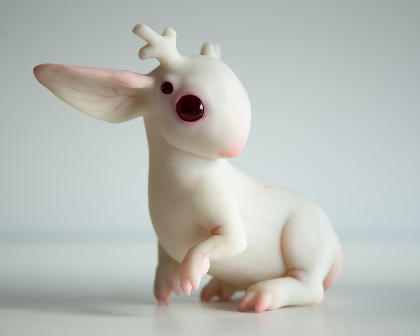 Fantasy Jackalope Sculpture in Sweet White Color, Wyoming Cryptid Gift, Mythical Creature Figurine (Copy)