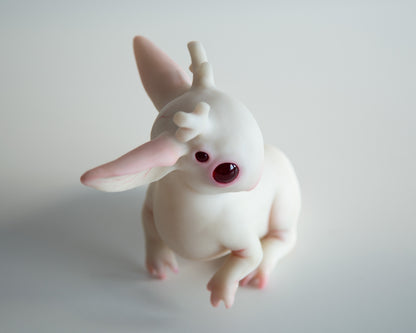 Fantasy Jackalope Sculpture in Sweet White Color, Wyoming Cryptid Gift, Mythical Creature Figurine (Copy)