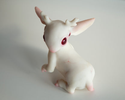 Fantasy Jackalope Sculpture in Sweet White Color, Wyoming Cryptid Gift, Mythical Creature Figurine (Copy)
