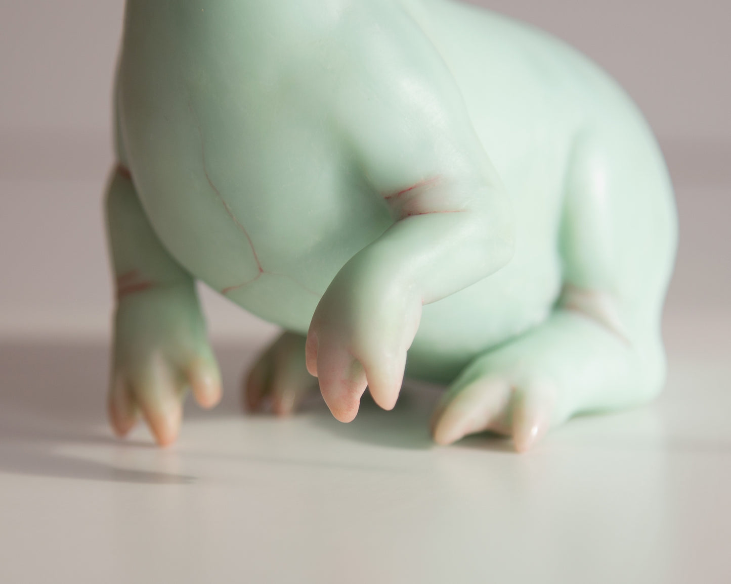 Fantasy Jackalope Sculpture in Light Mint Color, Wyoming Cryptid Gift, Mythical Creature Figurine