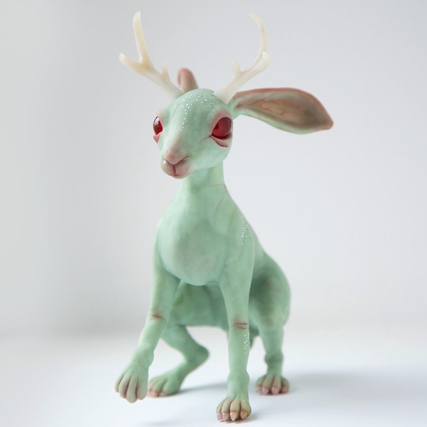 Jackalope - well known Wyoming cryptid creature, gift for jackalope rabbit lovers, handmade ooak weird doll