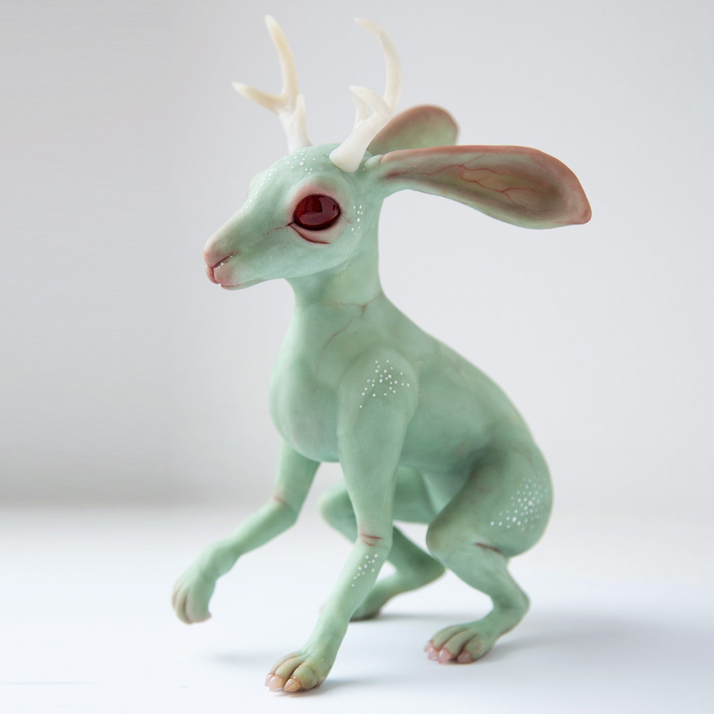 Jackalope - well known Wyoming cryptid creature, gift for jackalope rabbit lovers, handmade ooak weird doll