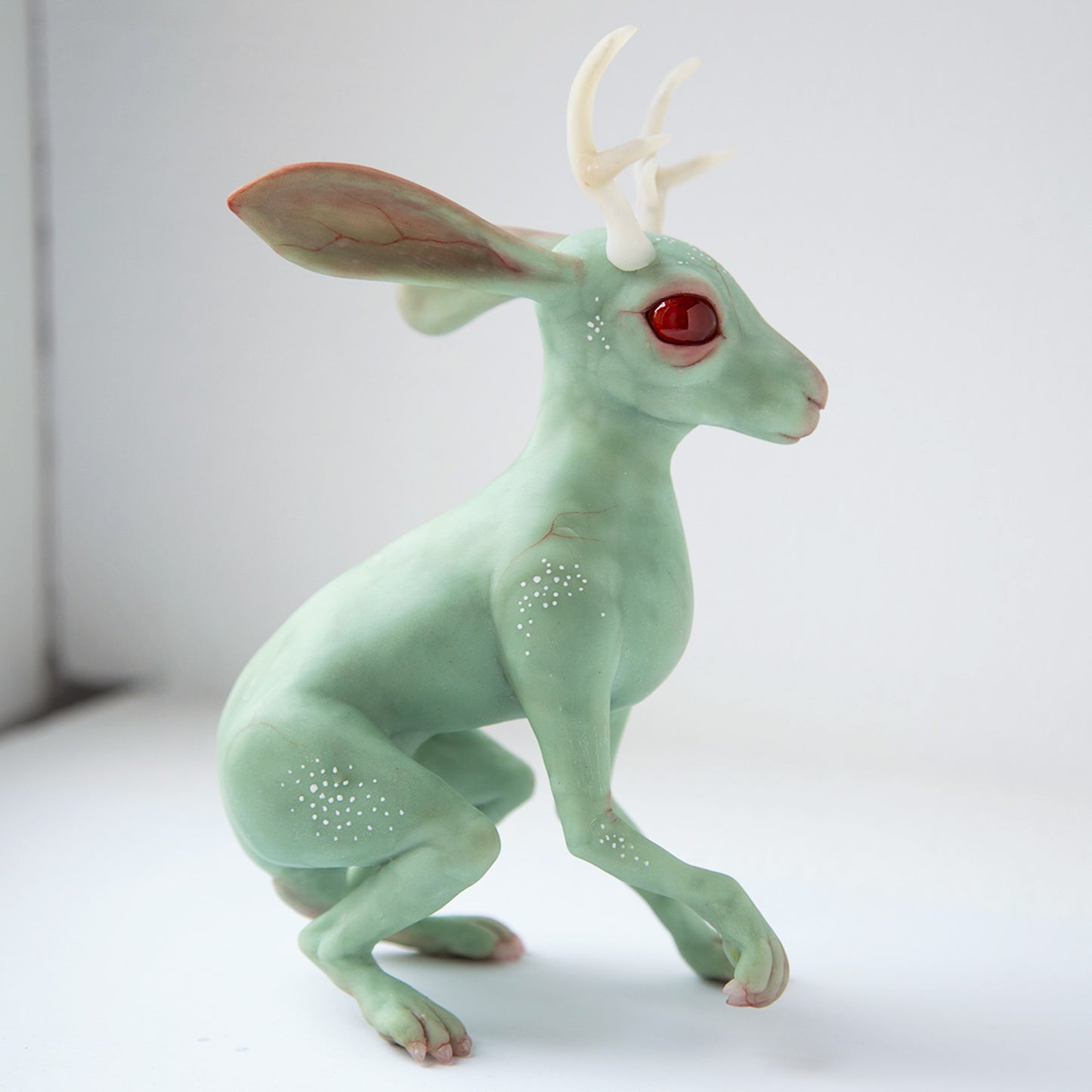 Jackalope - well known Wyoming cryptid creature, gift for jackalope rabbit lovers, handmade ooak weird doll