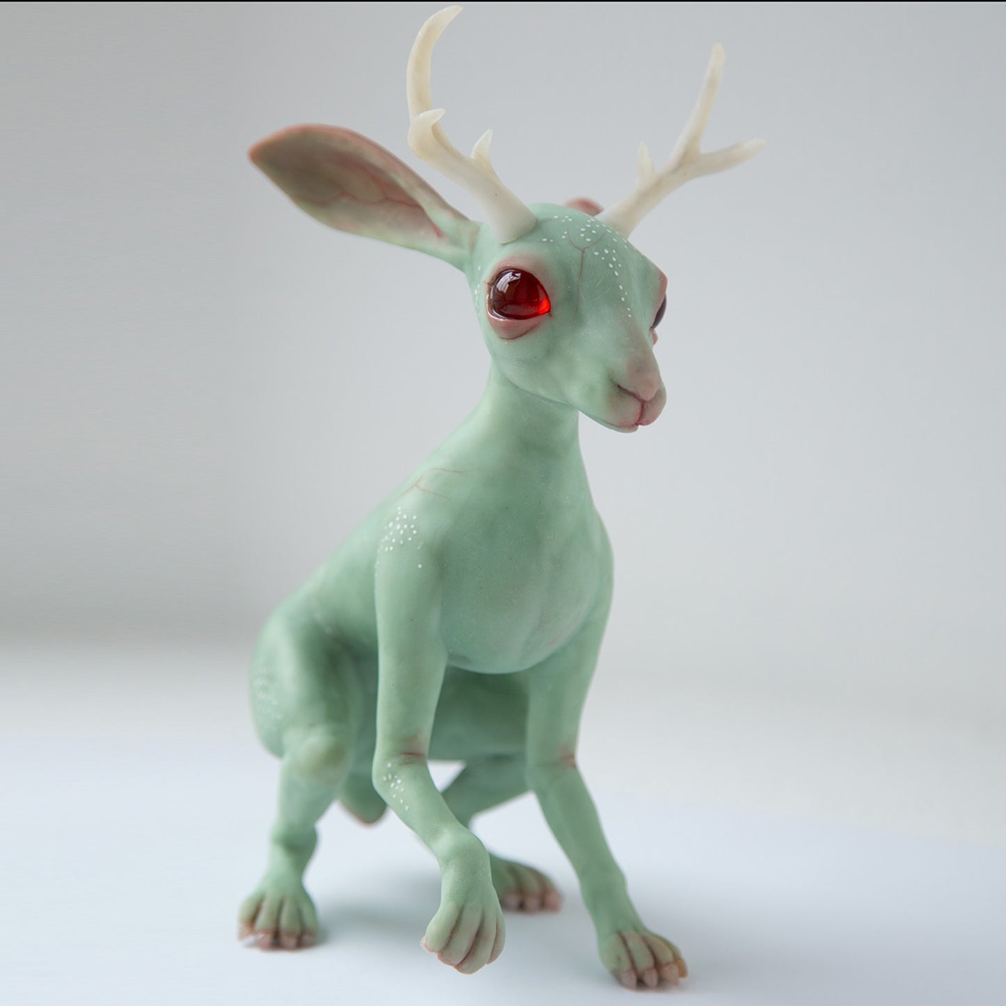 Jackalope - well known Wyoming cryptid creature, gift for jackalope rabbit lovers, handmade ooak weird doll