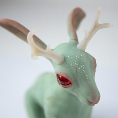 Jackalope - well known Wyoming cryptid creature, gift for jackalope rabbit lovers, handmade ooak weird doll