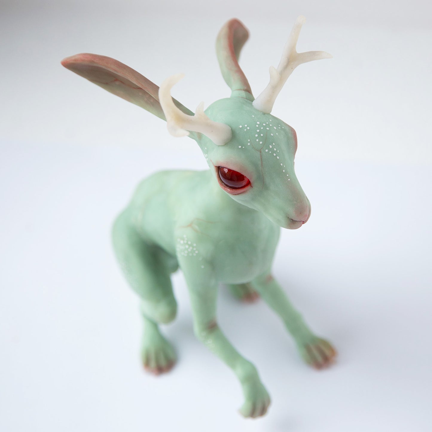 Jackalope - well known Wyoming cryptid creature, gift for jackalope rabbit lovers, handmade ooak weird doll