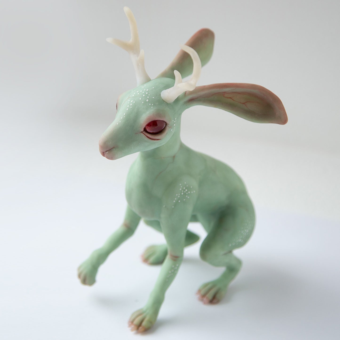 Jackalope - well known Wyoming cryptid creature, gift for jackalope rabbit lovers, handmade ooak weird doll