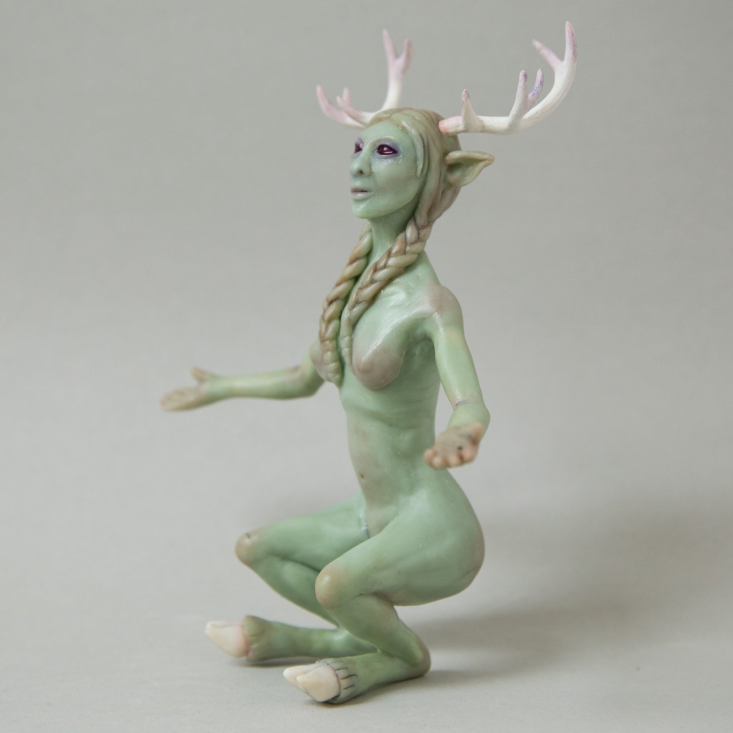 Deer Woman Art Doll – Mythical Handmade Forest Sculpture