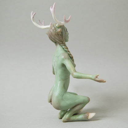 Deer Woman Art Doll – Mythical Handmade Forest Sculpture