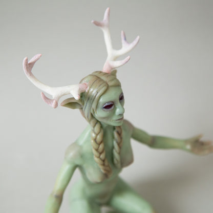 Deer Woman Art Doll – Mythical Handmade Forest Sculpture