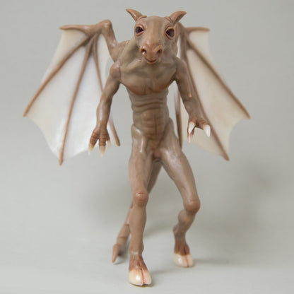 Sculpture of Jersey Devil, mythical cryptid creature from native folklore legends.