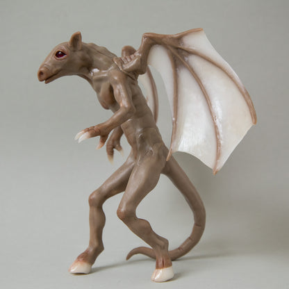 Sculpture of Jersey Devil, mythical cryptid creature from native folklore legends.