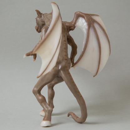 Sculpture of Jersey Devil, mythical cryptid creature from native folklore legends.