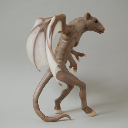 Sculpture of Jersey Devil, mythical cryptid creature from native folklore legends.