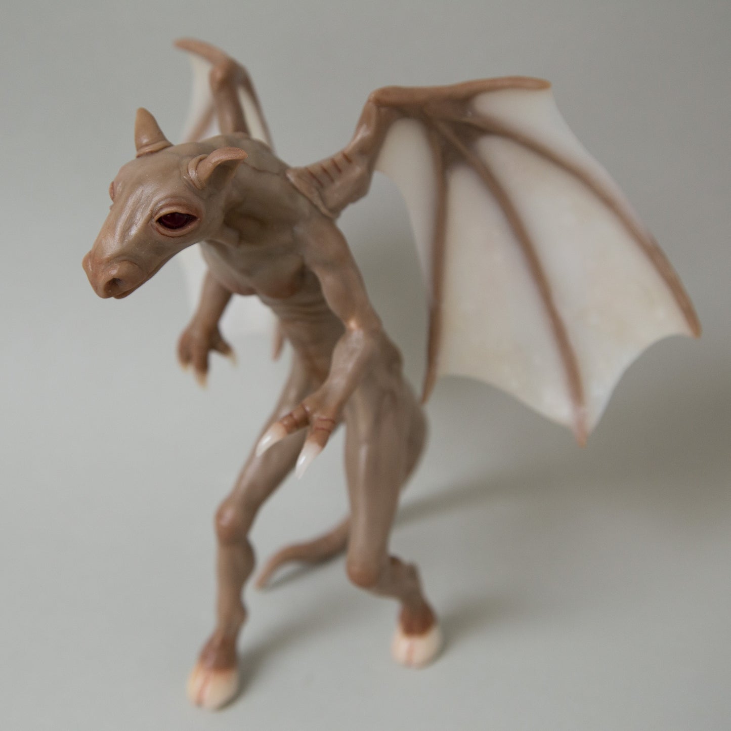 Sculpture of Jersey Devil, mythical cryptid creature from native folklore legends.