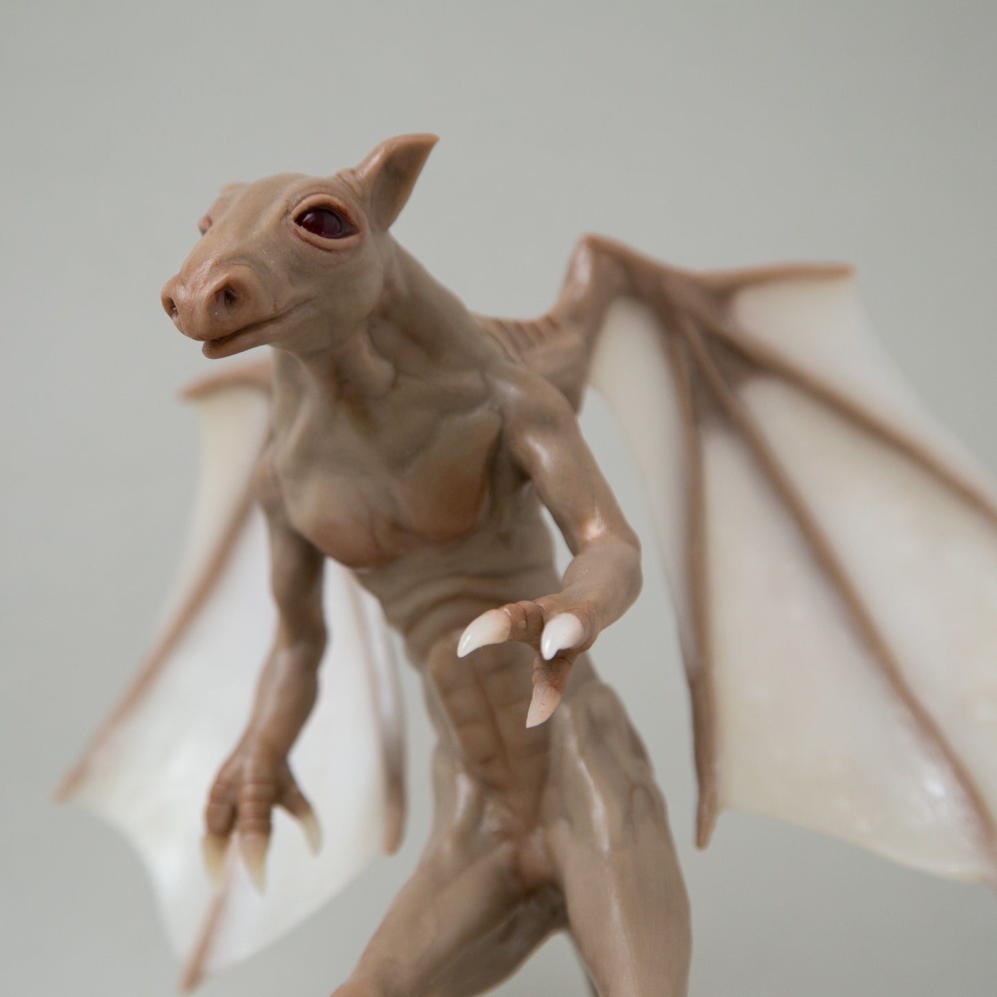 Sculpture of Jersey Devil, mythical cryptid creature from native folklore legends.