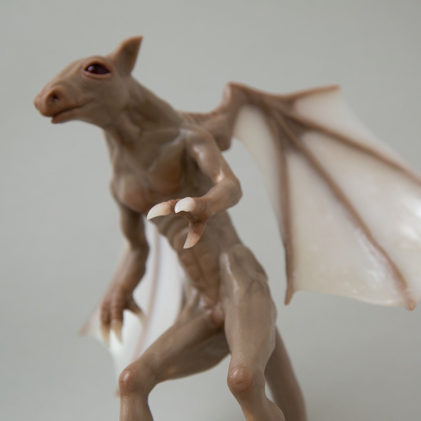 Sculpture of Jersey Devil, mythical cryptid creature from native folklore legends.