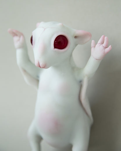 Fantasy and weird flying fox baby figurine, original art doll creature, awesome handmade product