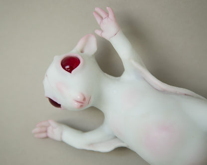 Fantasy and weird flying fox baby figurine, original art doll creature, awesome handmade product