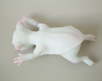 Fantasy and weird flying fox baby figurine, original art doll creature, awesome handmade product
