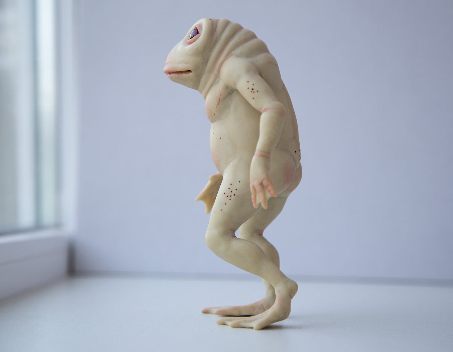 Loveland Frogman from State of Ohio, weird sculpture cryptid, mythical creature from Ohio state