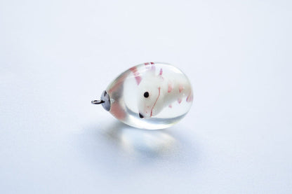 OOAK Axolotl in cute handmade pendant. Fantasy necklace figurines jewelry for axolotl lovers!