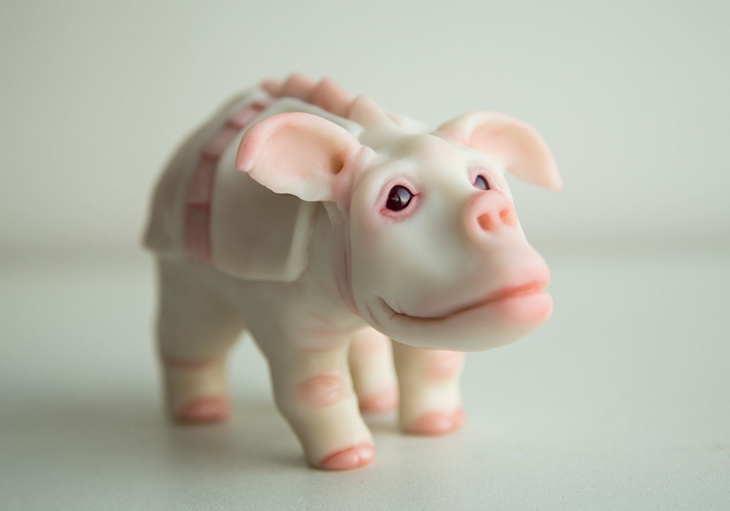 Hybrid goblin - boar animal figurine, cute sculpture of goblin warthog animal art doll creature