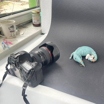 Strange ooak creepy alien doll with eggs, fantastic imaginary dragon like beast