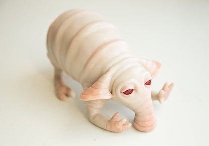 Sad Algae Eater - art doll creature with poop in complect, weird sculpture of fantasy animal
