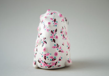 Polymer clay baby alien warthog weird sculpture with handpainted swedish / norwegian folk art ornament