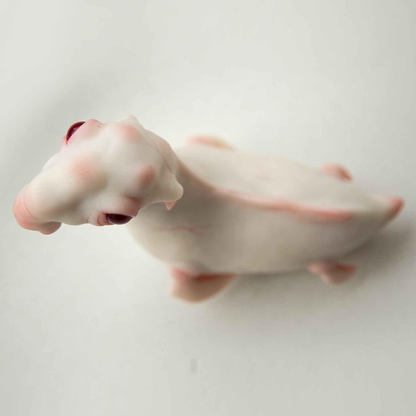 Nessie loch ness cryptid figurine, ooak weird sculpture of mythical creature with albino eyes in anime style