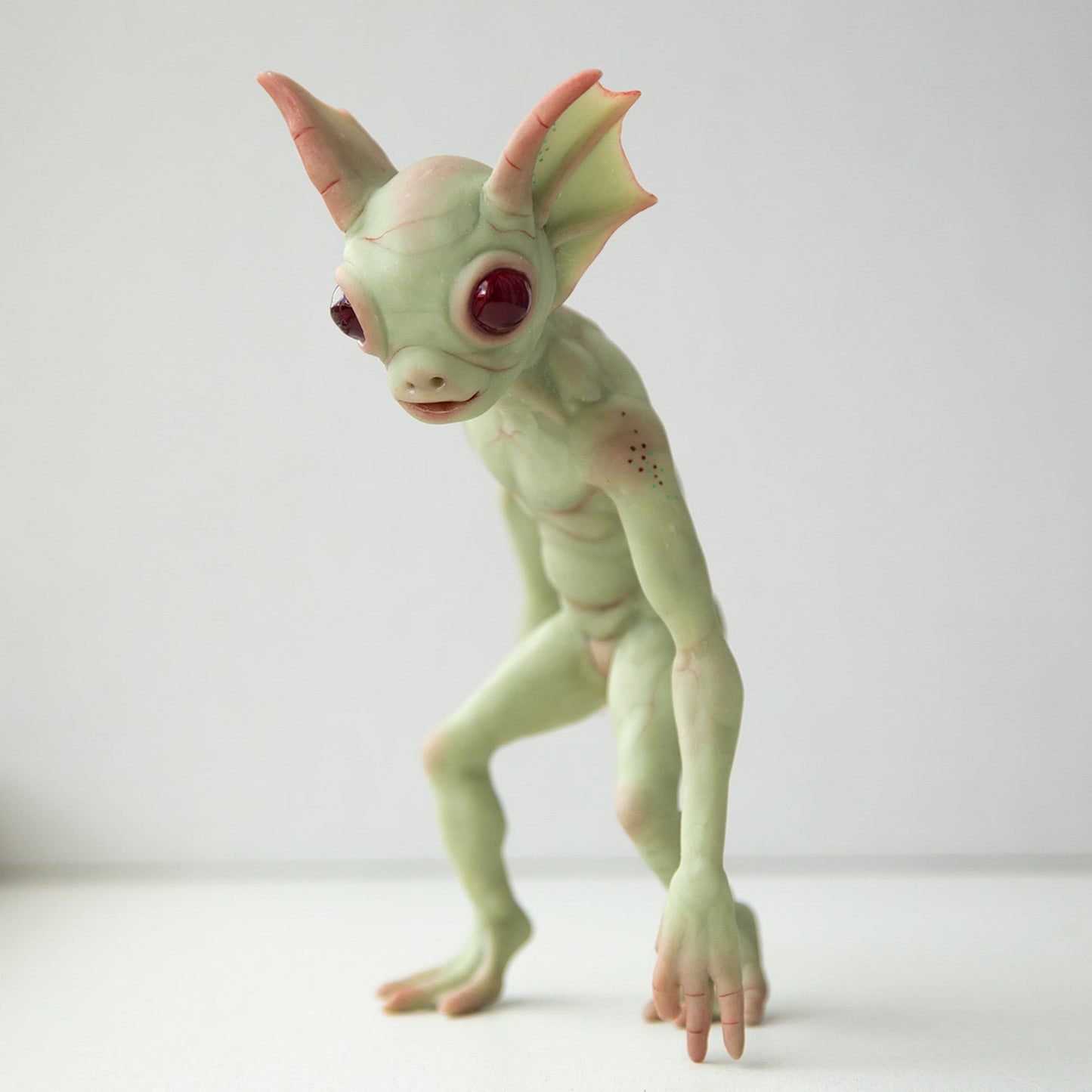 Hopkinsville Goblin of Kentucky, creepy cute weird green goblin doll, cryptid gift miniature