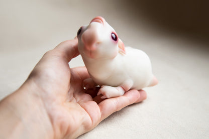 Baby alien guinea pig - hamster miniature, sculpture of alien mouse figurine doll