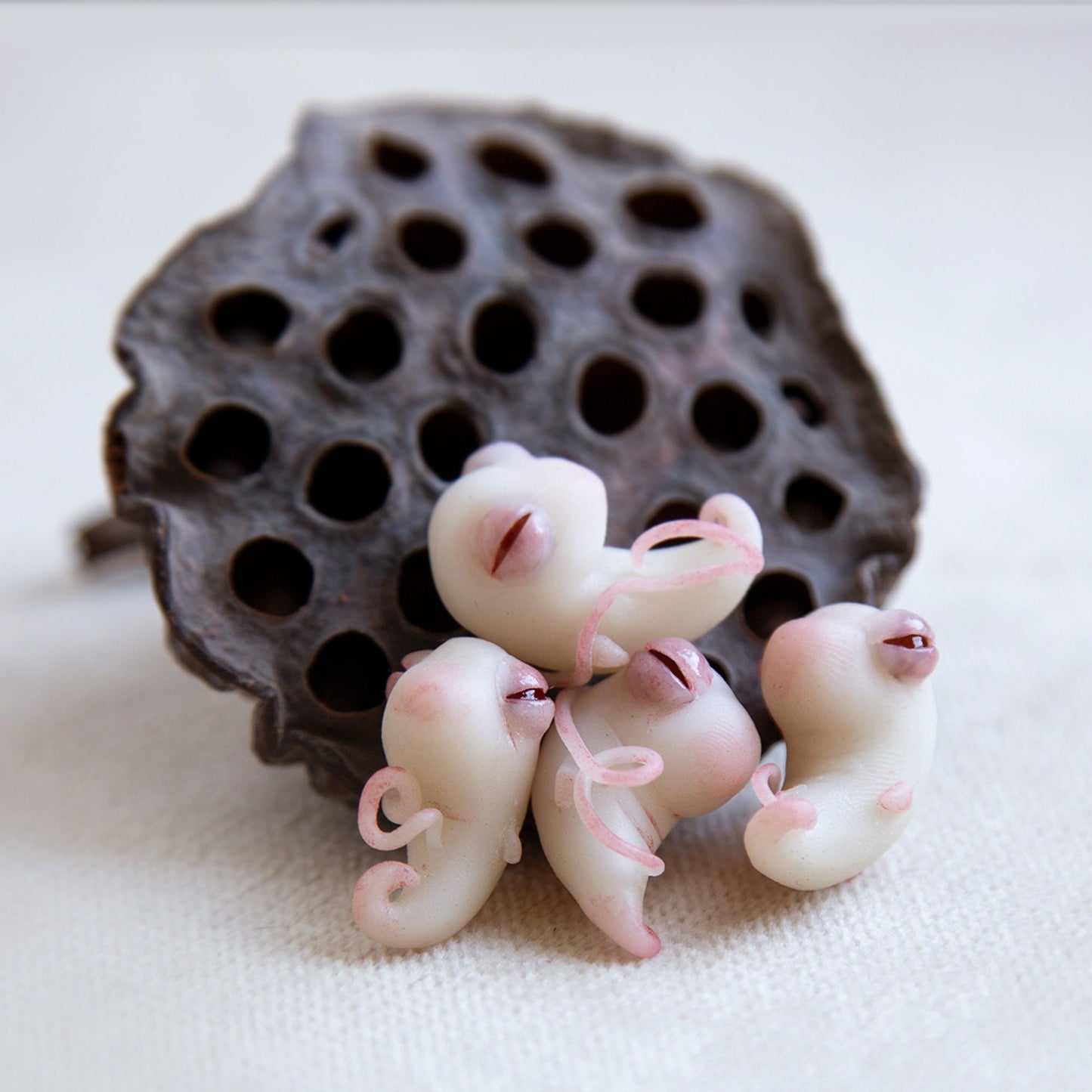 Weird baby Alien Embryo sculpture, polymer clay figurine, baby shower or gender reveal gift idea