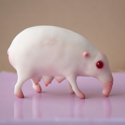 Fantasy Tapir pig mom figurine with twins baby tapir kids