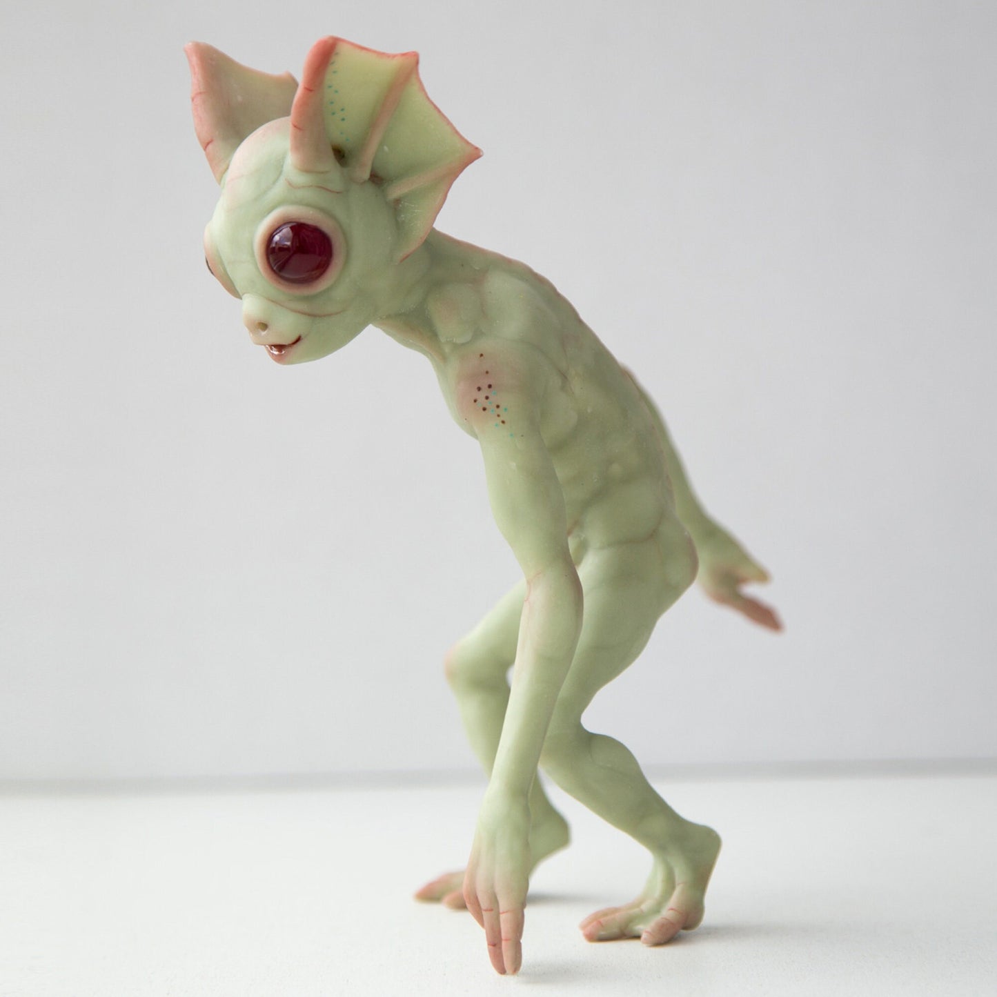 Hopkinsville Goblin of Kentucky, creepy cute weird green goblin doll, cryptid gift miniature