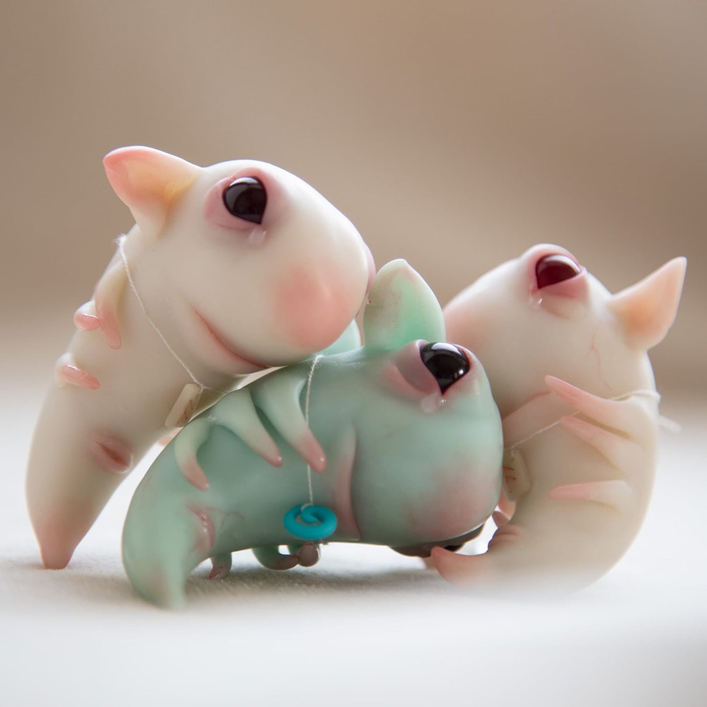 Alien baby Dragon art figurine, small and very cute ooak baby dragon doll, fantasy creepy cute creature