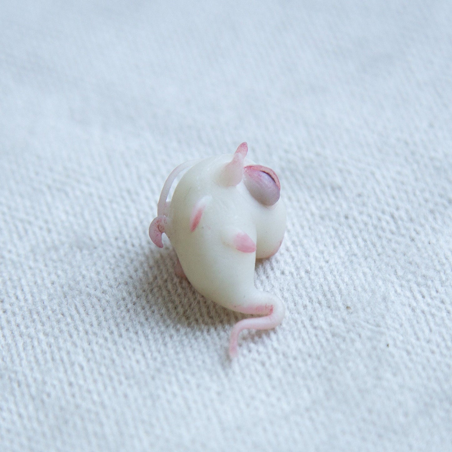 Baby Dragon embryo sculpture by CocoonToy. Polymer clay fantasy spawn fetus.