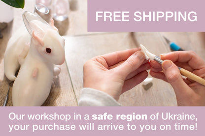 Baby alien guinea pig - hamster miniature, sculpture of alien mouse figurine doll