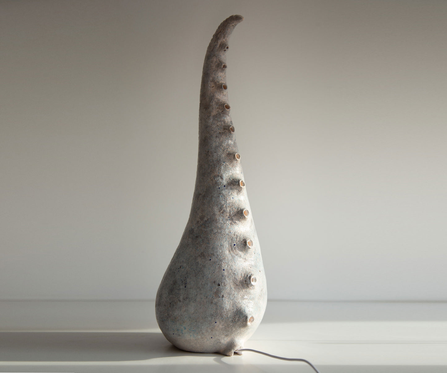 Handmade organic ceramic floor lamp with sculptural modern design