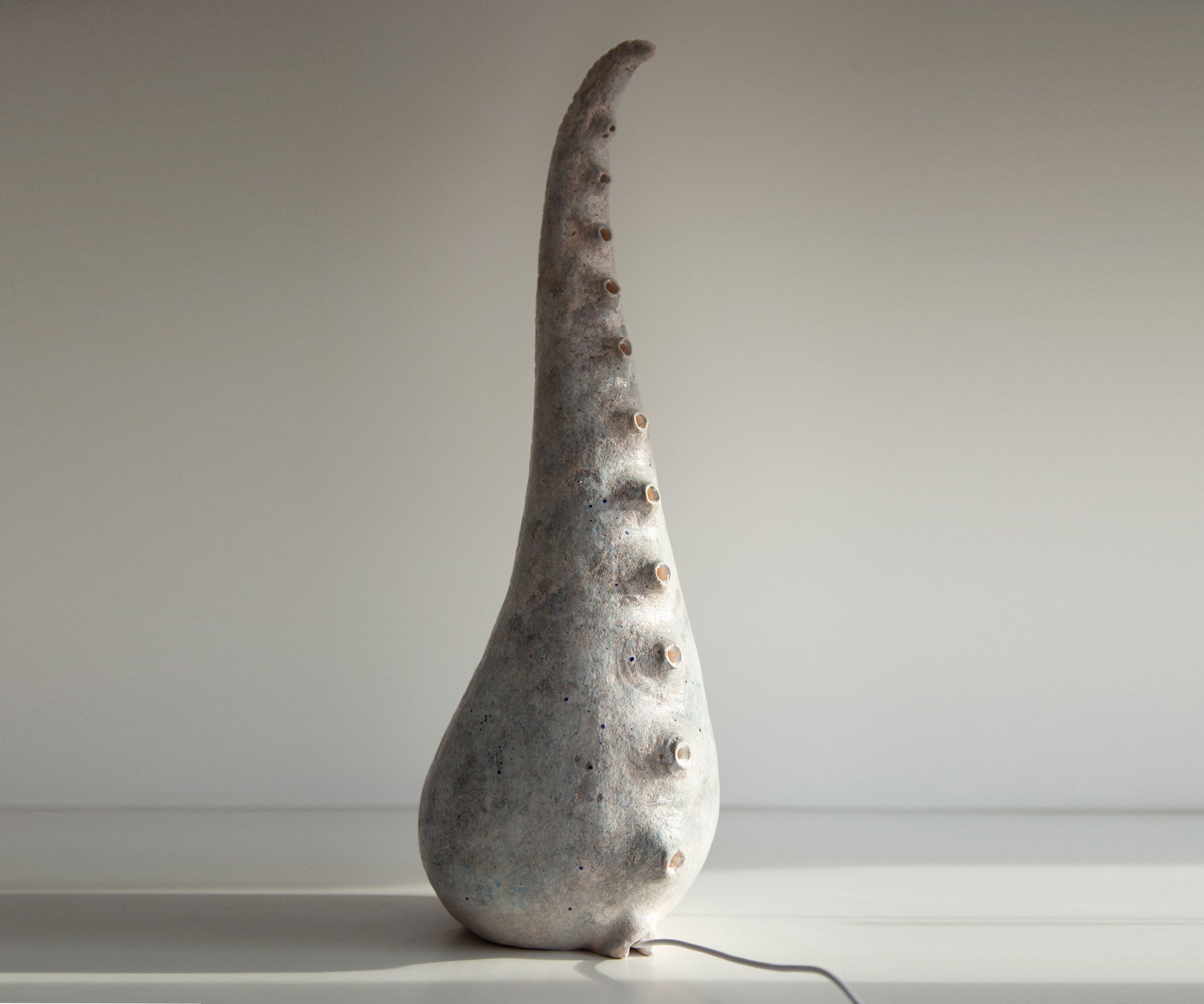 Handmade organic ceramic floor lamp with sculptural modern design