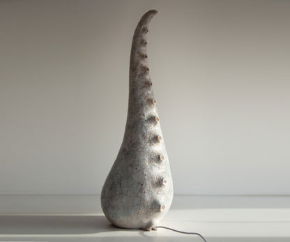 Handmade organic ceramic floor lamp with sculptural modern design