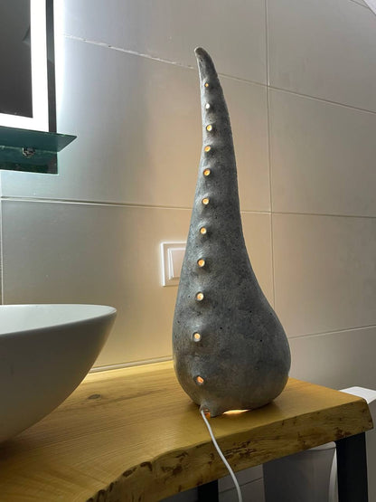 Organic Ceramic Floor Lamp – Handmade Sculptural LED Light for Wabi Sabi Interiors